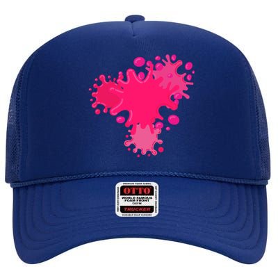 Slime Splash Pink Cool Diy Lover Gift High Crown Mesh Back Trucker Hat