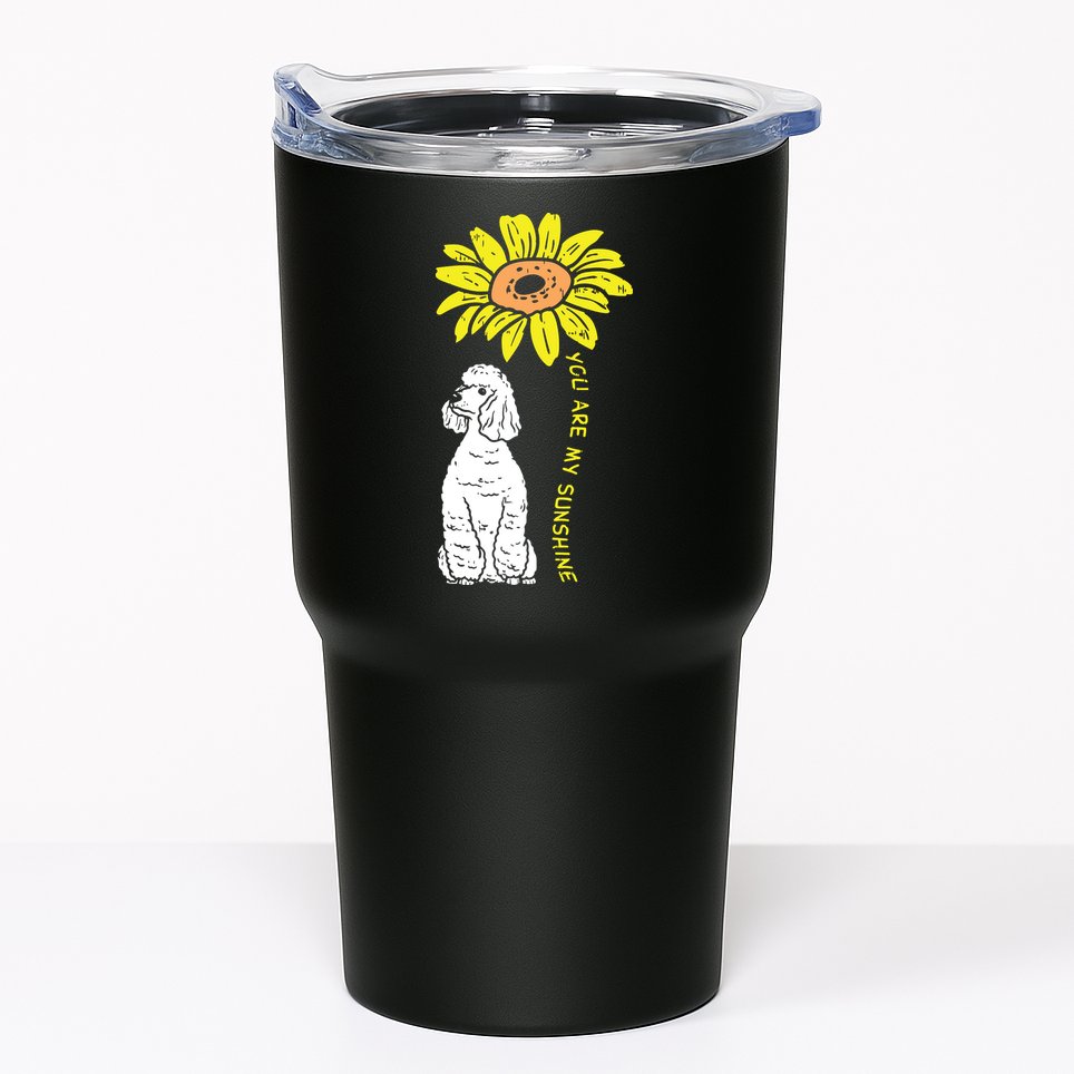 Sunflower Sunshine Poodle Dog Lover Owner Girls Women Gift Tumbler