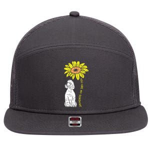 Sunflower Sunshine Poodle Dog Lover Owner Girls Women Gift 7 Panel Mesh Trucker Snapback Hat