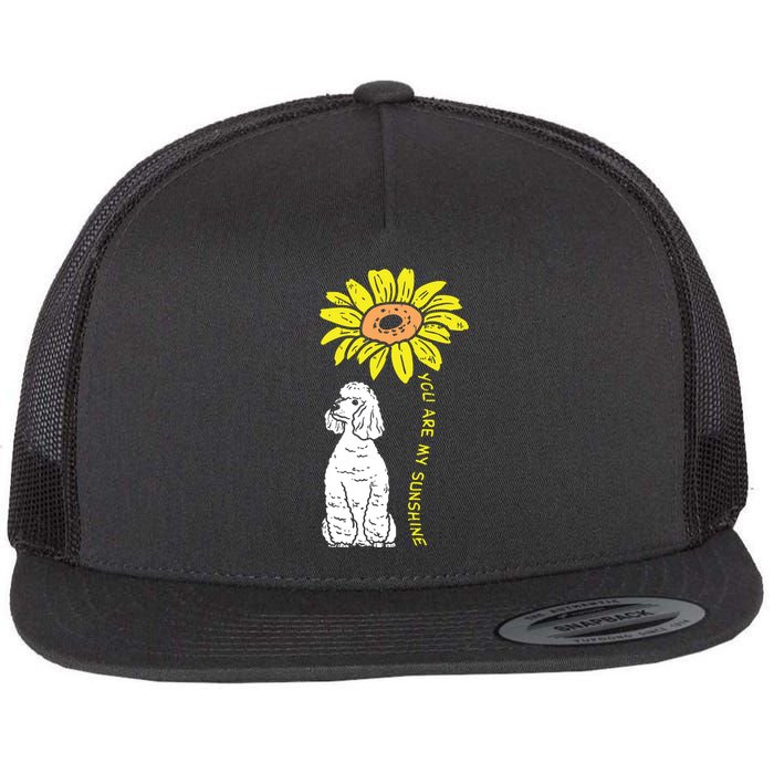 Sunflower Sunshine Poodle Dog Lover Owner Girls Women Gift Flat Bill Trucker Hat