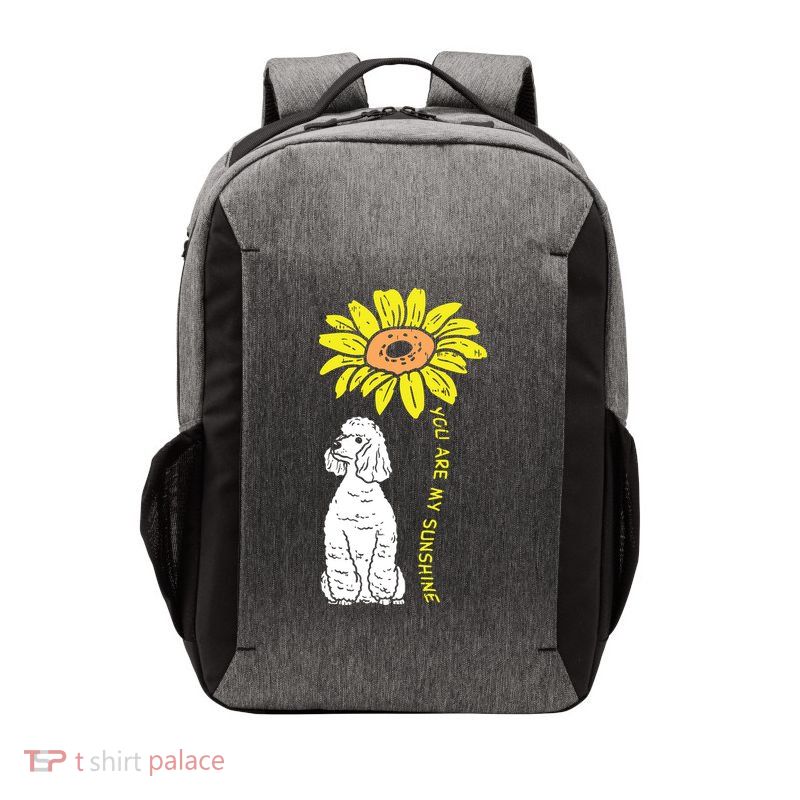 Sunflower Sunshine Poodle Dog Lover Owner Girls Women Gift Vector Backpack