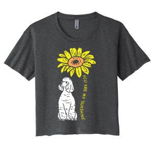 Sunflower Sunshine Poodle Dog Lover Owner Girls Women Gift Women's Crop Top Tee