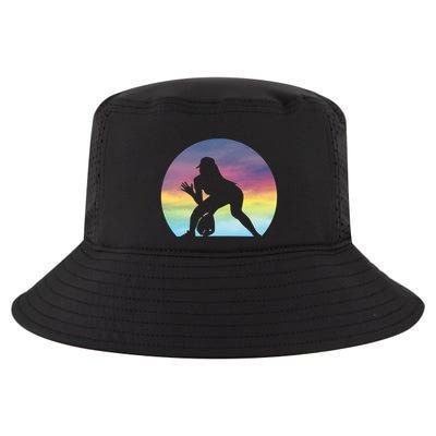 S Softball Player Silhouette Softball Lover Gift Cool Comfort Performance Bucket Hat