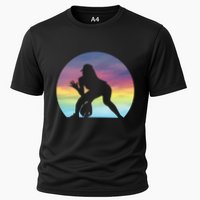 S Softball Player Silhouette Softball Lover Gift Cooling Performance Crew T-Shirt