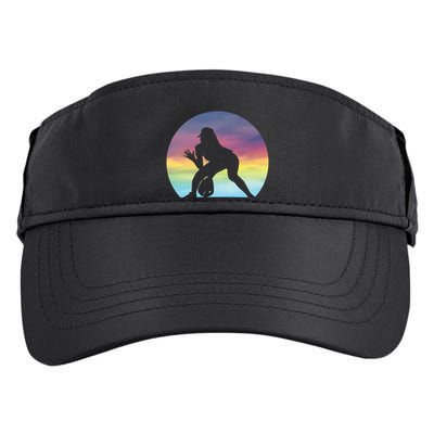S Softball Player Silhouette Softball Lover Gift Adult Drive Performance Visor
