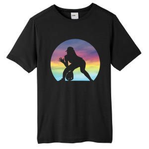 S Softball Player Silhouette Softball Lover Gift Tall Fusion ChromaSoft Performance T-Shirt