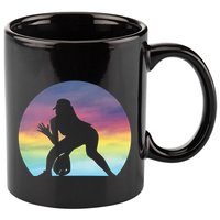 S Softball Player Silhouette Softball Lover Gift 11oz C Handle Ceramic Mug