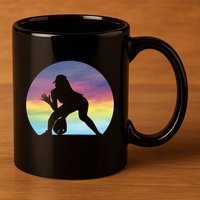S Softball Player Silhouette Softball Lover Gift 11oz C Handle Ceramic Mug