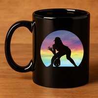 S Softball Player Silhouette Softball Lover Gift 11oz C Handle Ceramic Mug