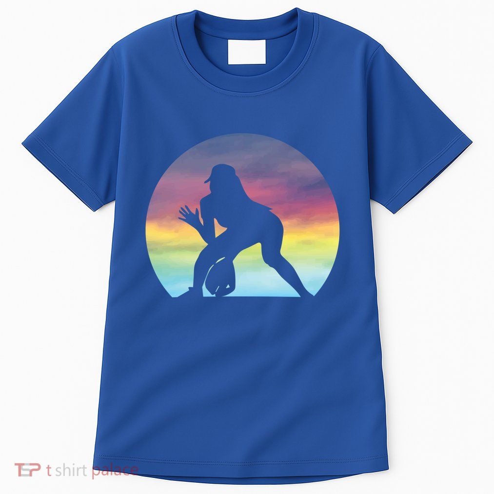 S Softball Player Silhouette Softball Lover Gift Tall T-Shirt
