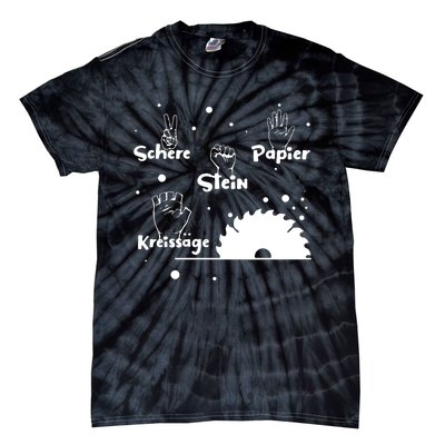 Schere Stein Papier Kreissage Tie-Dye T-Shirt