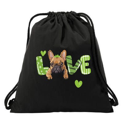 Saint St. Patrick's Day Gift French Bulldog Frenchie Lovers Drawstring Bag