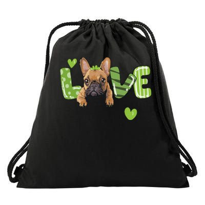 Saint St. Patrick's Day Gift French Bulldog Frenchie Lovers Drawstring Bag