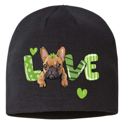 Saint St. Patrick's Day Gift French Bulldog Frenchie Lovers Sustainable Beanie