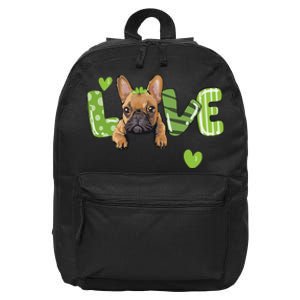 Saint St. Patrick's Day Gift French Bulldog Frenchie Lovers 16 in Basic Backpack