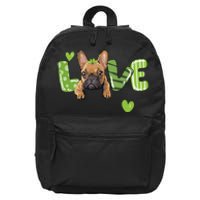 Saint St. Patrick's Day Gift French Bulldog Frenchie Lovers 16 in Basic Backpack