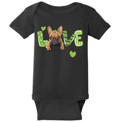 Saint St. Patrick's Day Gift French Bulldog Frenchie Lovers Baby Bodysuit