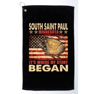 South Saint Paul Minnesota Usa Flag 4th Of July Cute Gift Platinum Collection Golf Towel