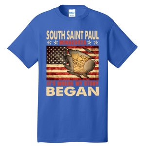 South Saint Paul Minnesota Usa Flag 4th Of July Cute Gift Tall T-Shirt