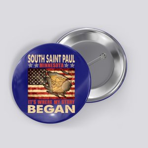 South Saint Paul Minnesota Usa Flag 4th Of July Cute Gift Button