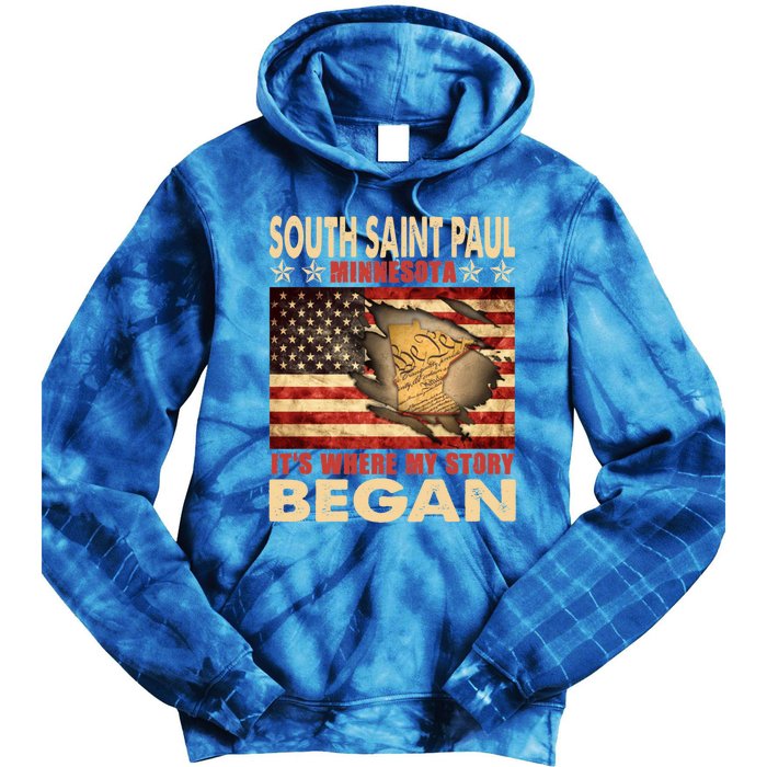 South Saint Paul Minnesota Usa Flag 4th Of July Cute Gift Tie Dye Hoodie