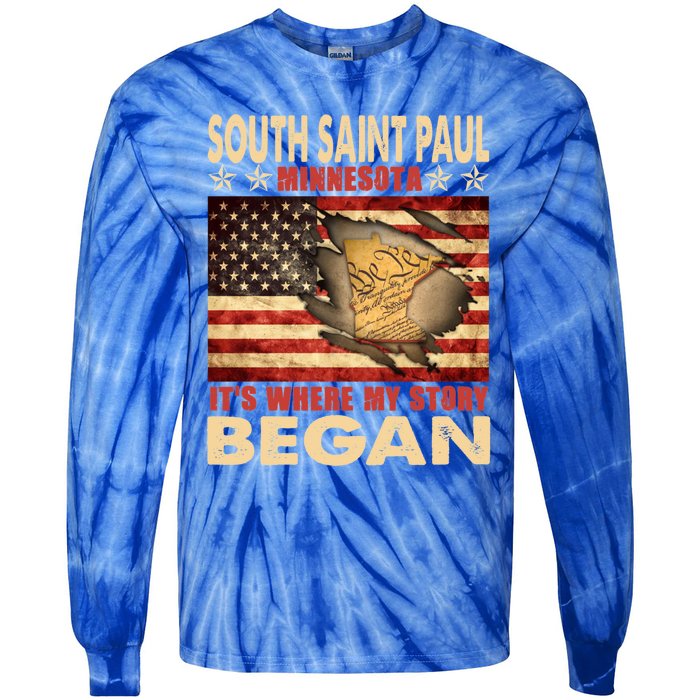 South Saint Paul Minnesota Usa Flag 4th Of July Cute Gift Tie-Dye Long Sleeve Shirt