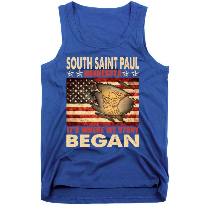 South Saint Paul Minnesota Usa Flag 4th Of July Cute Gift Tank Top