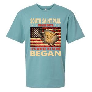 South Saint Paul Minnesota Usa Flag 4th Of July Cute Gift Sueded Cloud Jersey T-Shirt