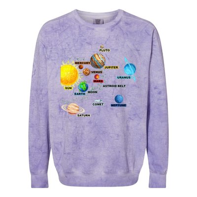 Solar System Planets Astronomy Space Science Colorblast Crewneck Sweatshirt