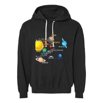 Solar System Planets Astronomy Space Science Garment-Dyed Fleece Hoodie