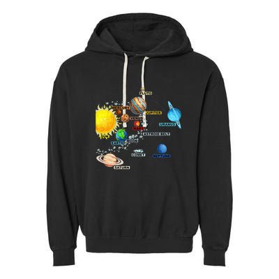 Solar System Planets Astronomy Space Science Garment-Dyed Fleece Hoodie