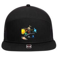 Solar System Planets Astronomy Space Science 7 Panel Mesh Trucker Snapback Hat