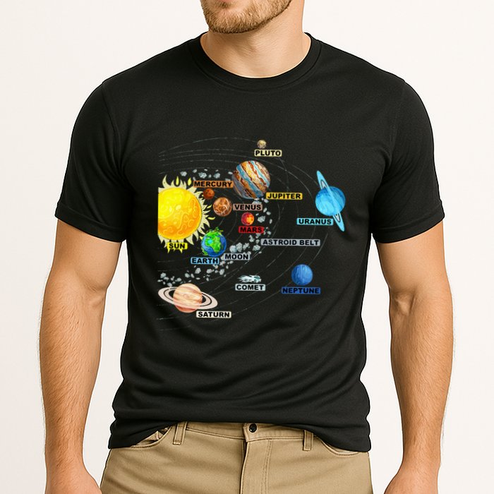Solar System Planets Astronomy Space Science Cooling Performance Crew T-Shirt