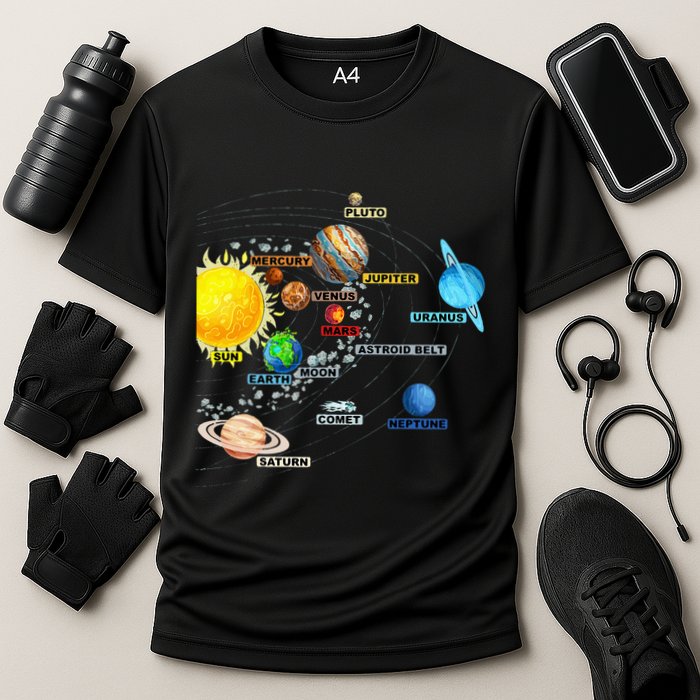 Solar System Planets Astronomy Space Science Cooling Performance Crew T-Shirt