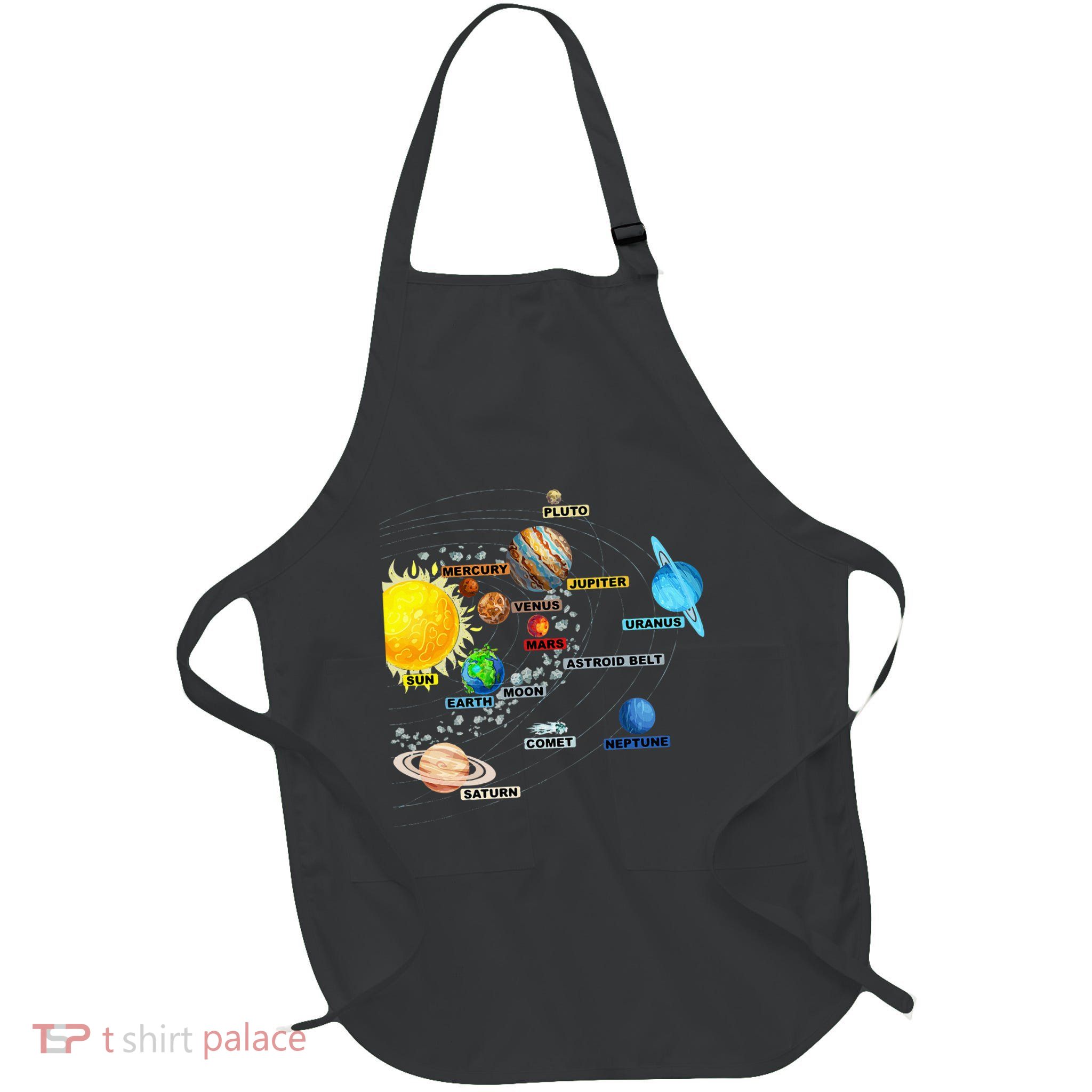 Solar System Planets Astronomy Space Science Full-Length Apron With Pockets