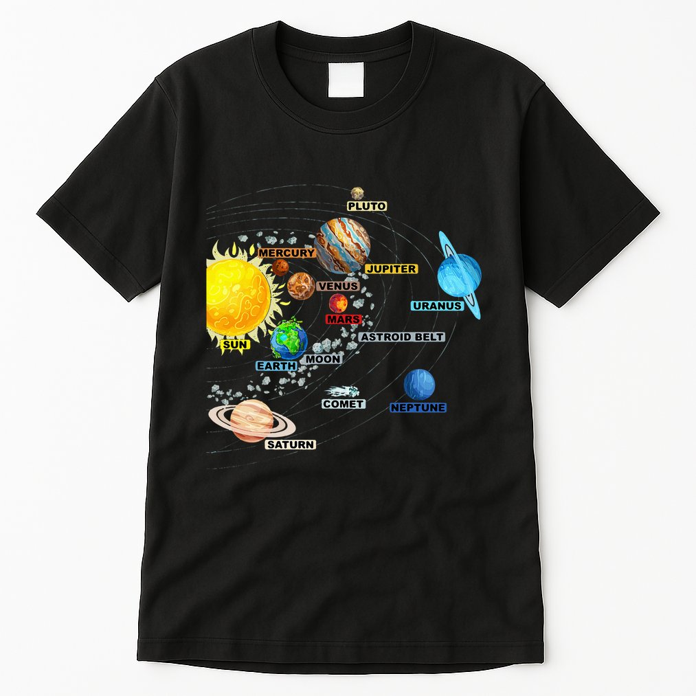 Solar System Planets Astronomy Space Science Tall T-Shirt