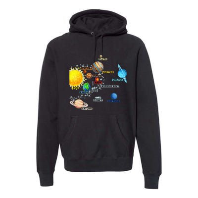 Solar System Planets Astronomy Space Science Premium Hoodie