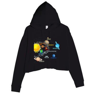 Solar System Planets Astronomy Space Science Crop Fleece Hoodie