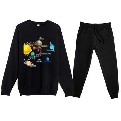 Solar System Planets Astronomy Space Science Premium Crewneck Sweatsuit Set