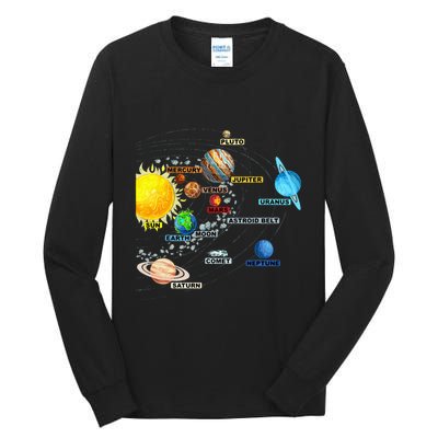 Solar System Planets Astronomy Space Science Tall Long Sleeve T-Shirt