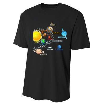 Solar System Planets Astronomy Space Science Performance Sprint T-Shirt