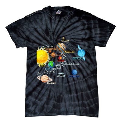 Solar System Planets Astronomy Space Science Tie-Dye T-Shirt