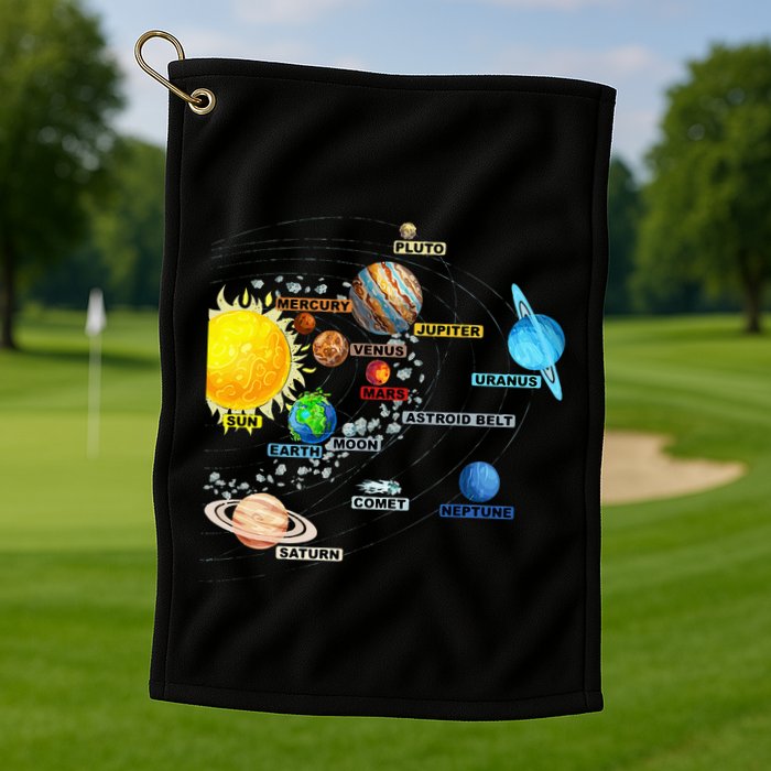 Solar System Planets Astronomy Space Science Golf Towel