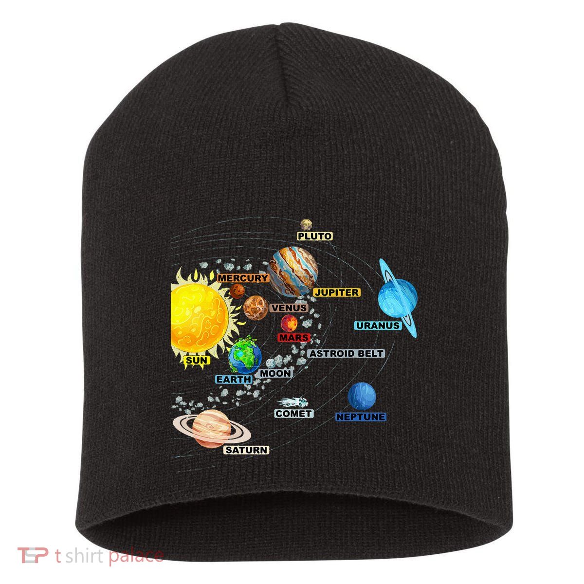 Solar System Planets Astronomy Space Science Short Acrylic Beanie