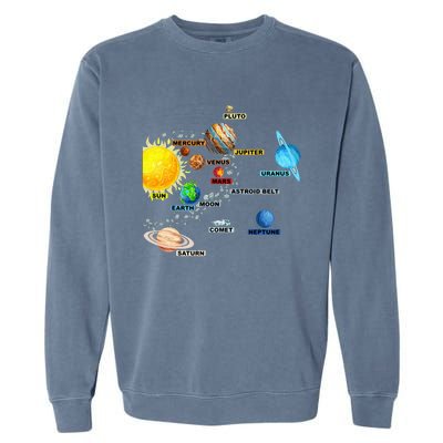 Solar System Planets Astronomy Space Science Garment-Dyed Sweatshirt