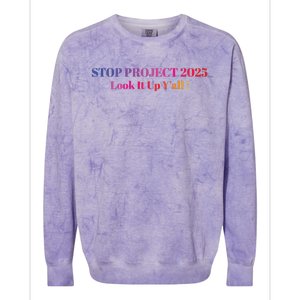 Stop Stop Project 2025 Look It Up Yall Colorblast Crewneck Sweatshirt