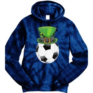 Soccer St Patricks Day Men Ball Leprechaun Hat Gifts Tie Dye Hoodie