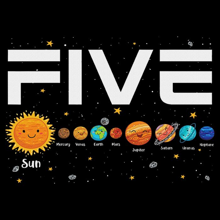 Solar System Planets Five 5 Years Old 5th Birthday Girl Boy 16 in Basic Backpack