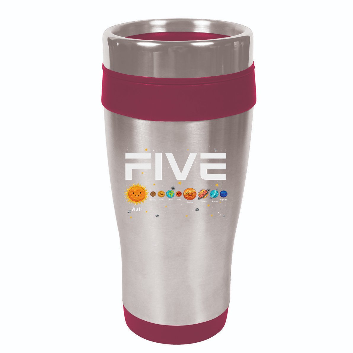Solar System Planets Five 5 Years Old 5th Birthday Girl Boy 16oz Travel Tumbler
