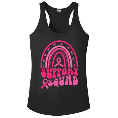 Support Squad Pink Rainbow Ribbon Breast Cancer Awareness Ladies PosiCharge Competitor Racerback Tank